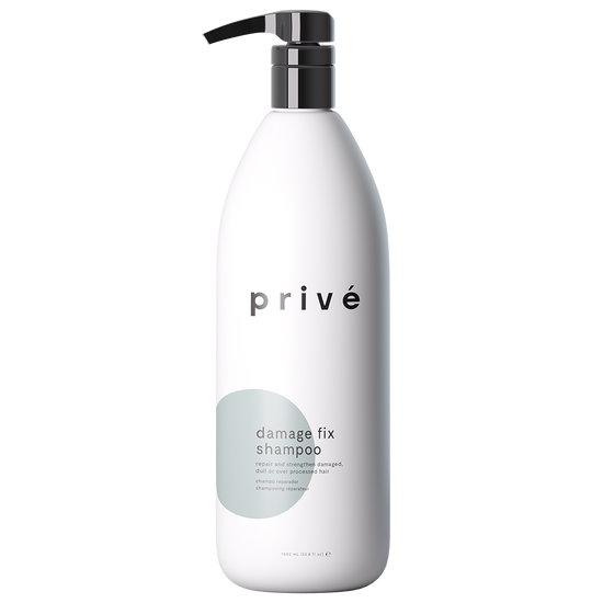 privé damage fix shampoo liter white pump bottle