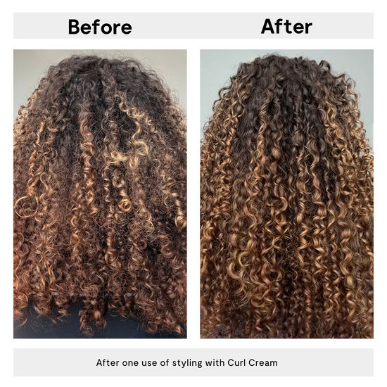 privé curl cream - before and after