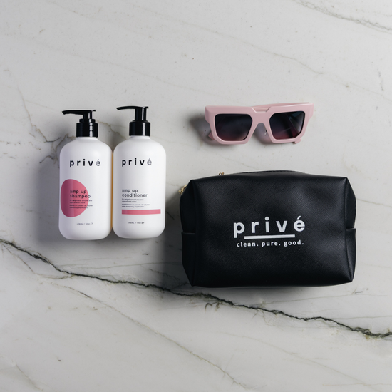 prive cosmetic bag - amp up shampoo & conditioner + pouch
