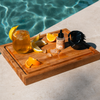 prive scalp brush - product on wood tray