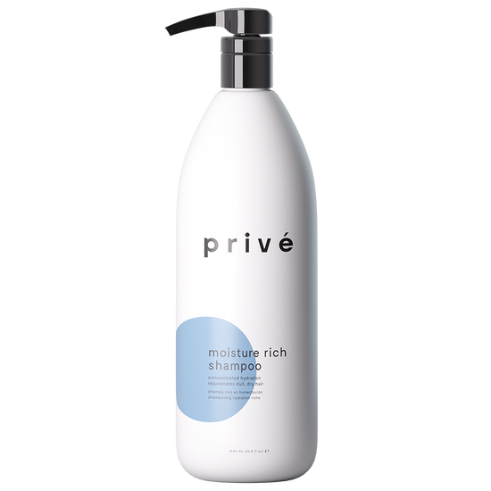 privé moisture rich shampoo liter white pump bottle